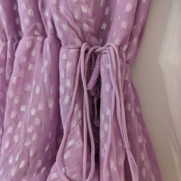 Revolve Rococo Sand Wrap Dress in Purple/lavender metallic Medium - Picture 2 of 4